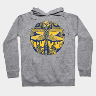 Navy Gold Circle of the Dragonfly Hoodie